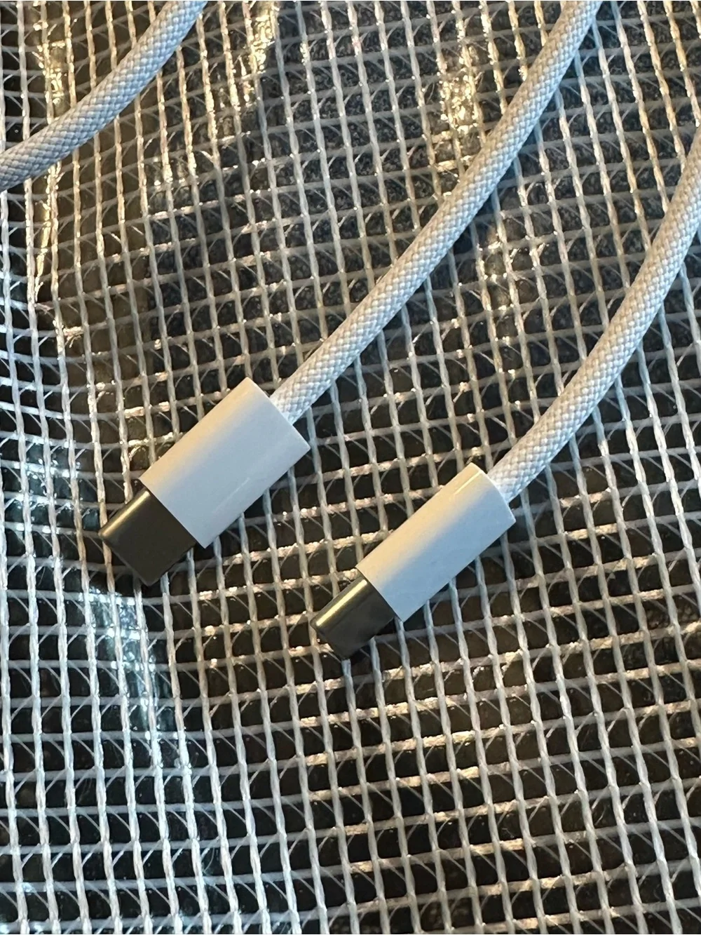 White Braided USB-C to USB-C Cable